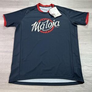 Maloja Shirt Mens Medium Navy Red Cycling Jersey Made in Italy SchleinsM Graphic